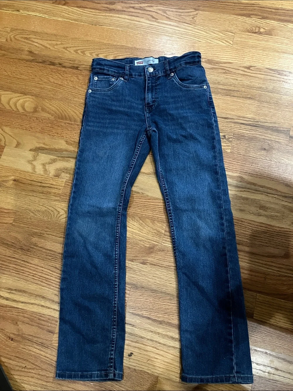 Levi's Straight-Leg Dark Blue Denim Jeans Boys 12 Reg EUC
